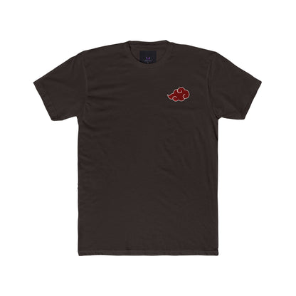 Itachi Uchiha T-Shirt — Red Uchiha Fan Art Tee (Small Chest Akatsuki Cloud & Back Uchiha Emblem)