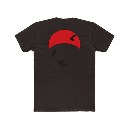Itachi Uchiha T-Shirt — Red Uchiha Fan Art Tee (Small Chest Akatsuki Cloud & Back Uchiha Emblem)
