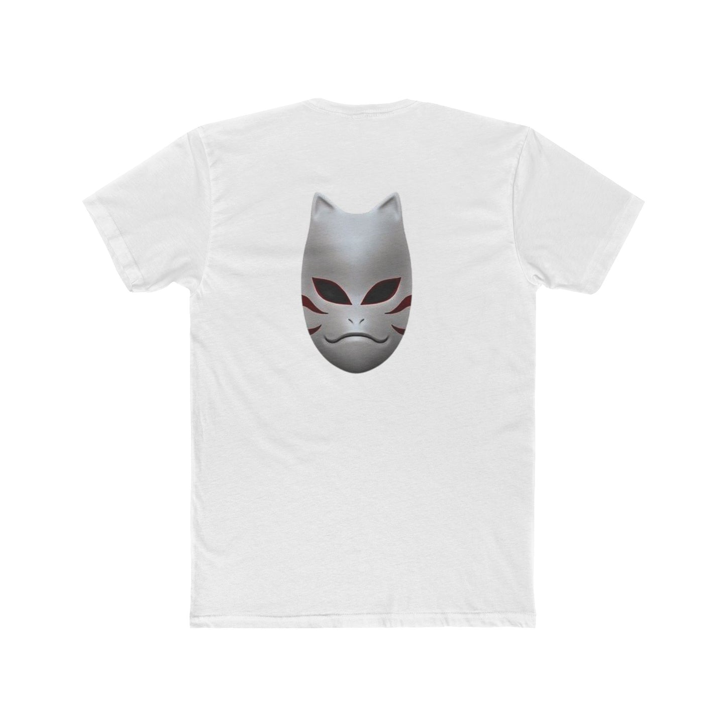 Kakashi Hatake Graphic Tee — Minimal Red Sigil Front, Fox Mask Back
